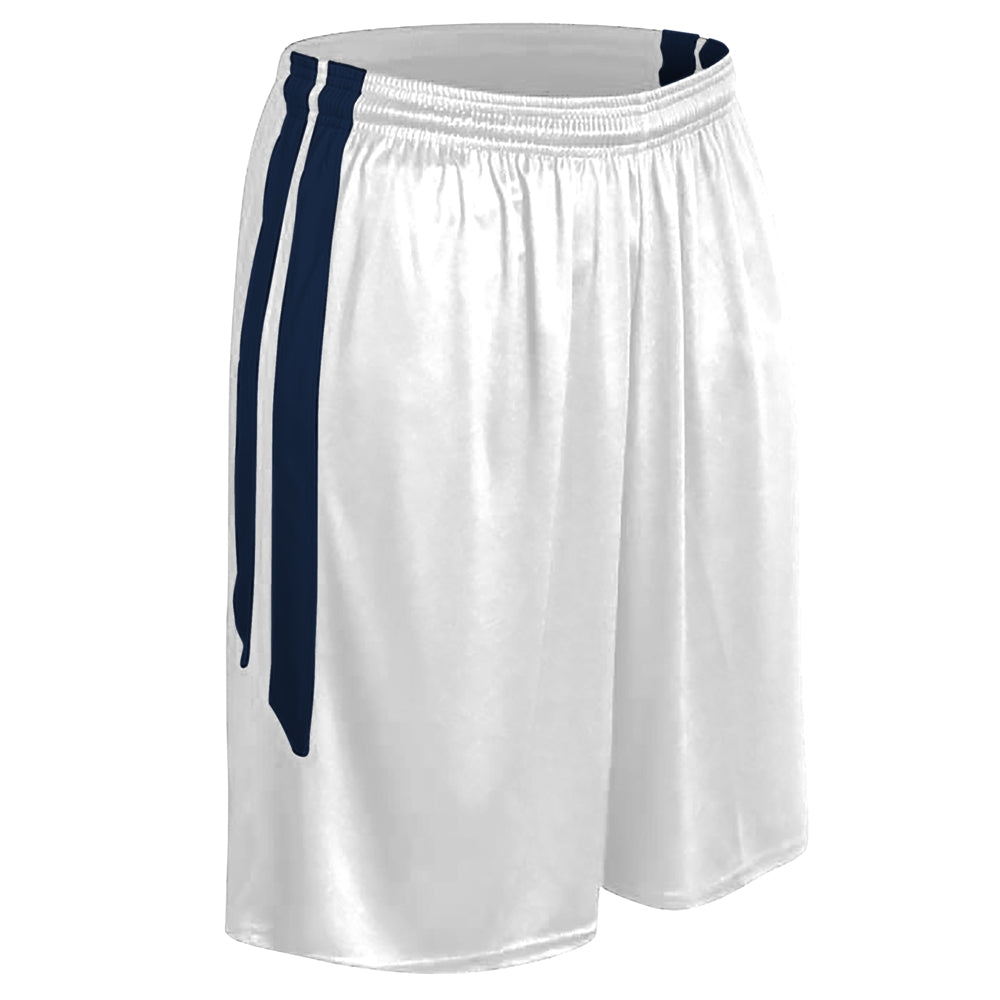 WHITE, NAVY Muscle Basketball Short