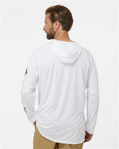White/ Nightshade PFG Terminal Tackle™ Hooded Long Sleeve T-Shirt - 212482