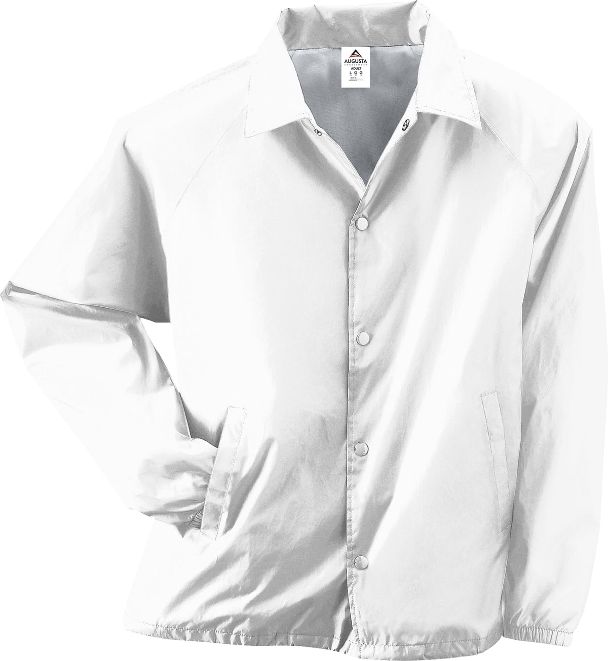 WHITE NYLON COACH S JACKET/LINED