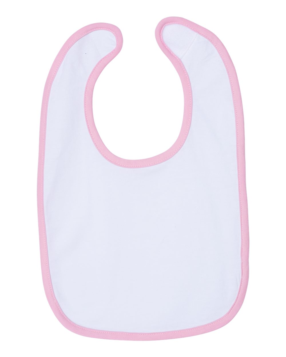 White/ Pink Infant Contrast Trim Premium Jersey Bib - 1004