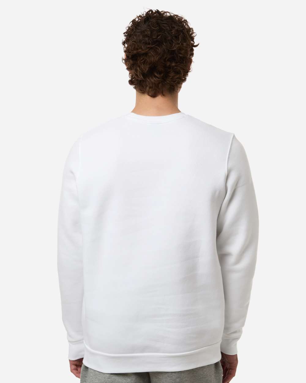 White/ Pitch Grey Medium Heather Men's Team Icon Fleece Crew - 6014160 plain