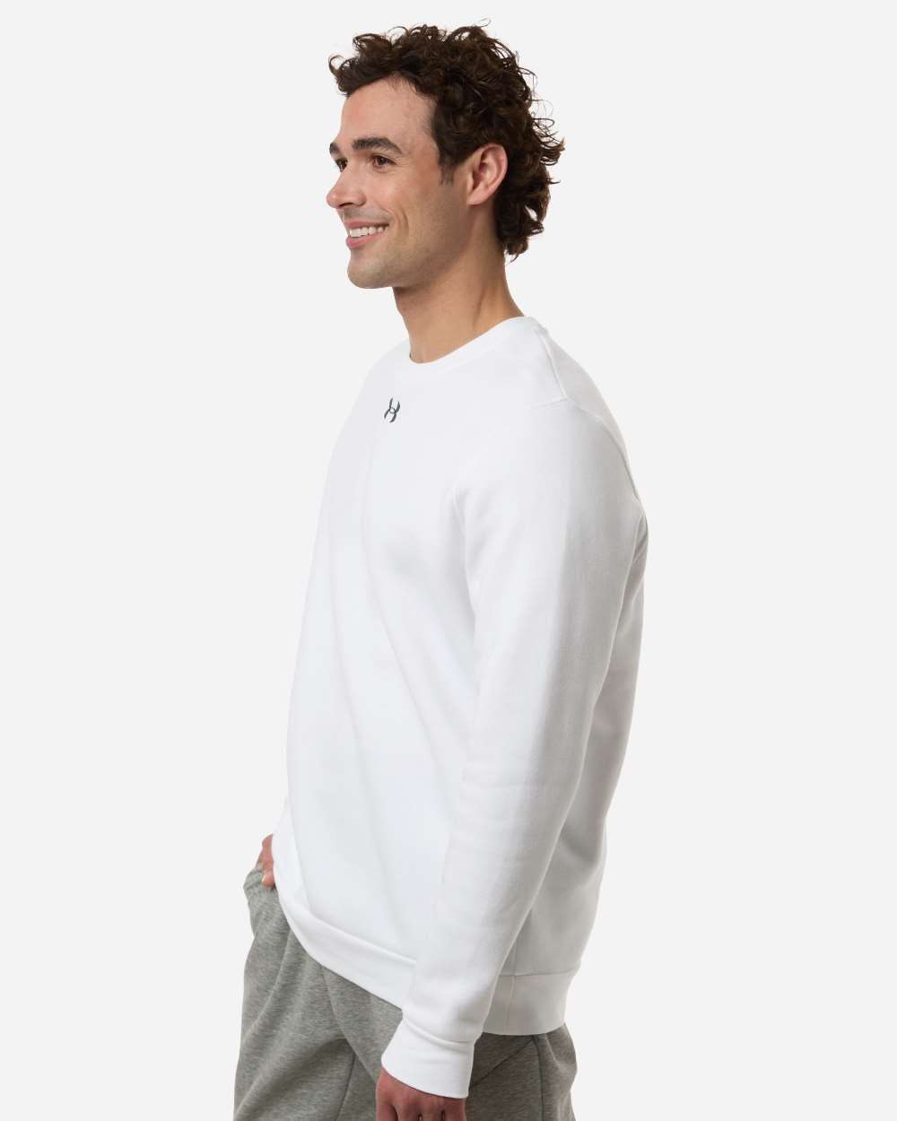 White/ Pitch Grey Medium Heather Men's Team Icon Fleece Crew - 6014160
