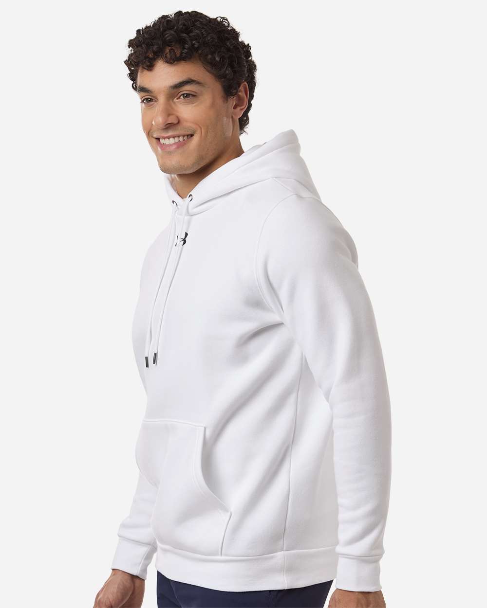 White/ Pitch Grey Medium Heather Men's Team Icon Fleece Hooded Sweatshirt - 6014161