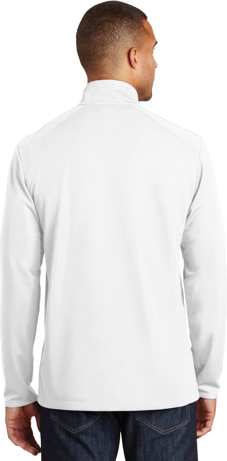 White Port Authority Pinpoint Mesh 1/2-Zip. K806