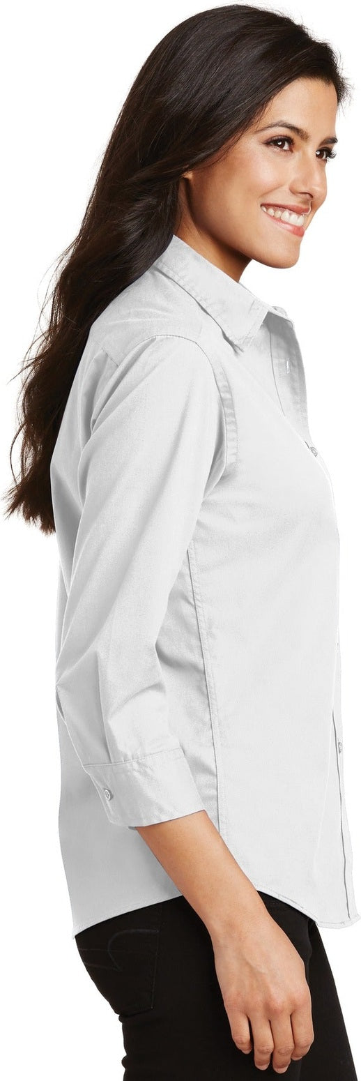 White Port Authority Women's 3/4-Sleeve Easy Care Shirt. L612
