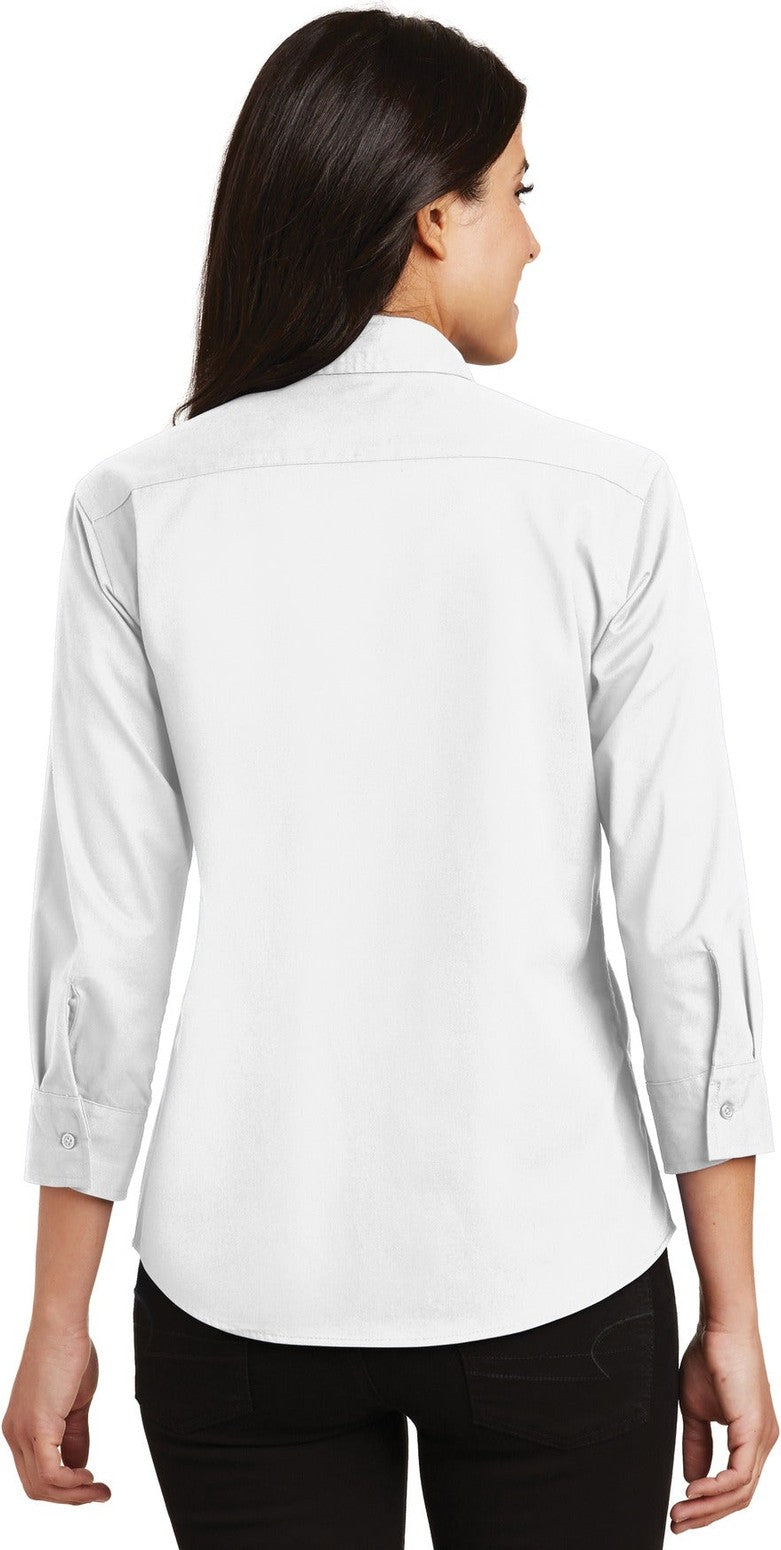 White Port Authority Women's 3/4-Sleeve Easy Care Shirt. L612
