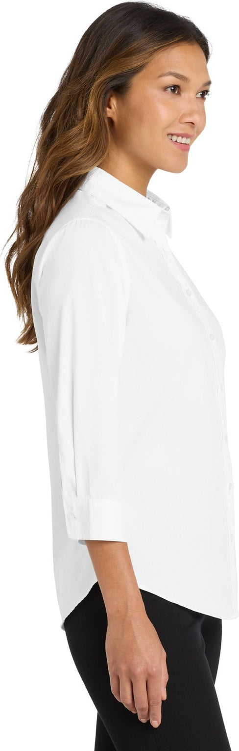 White Port Authority Women's 3/4-Sleeve Easy Care Shirt. L612