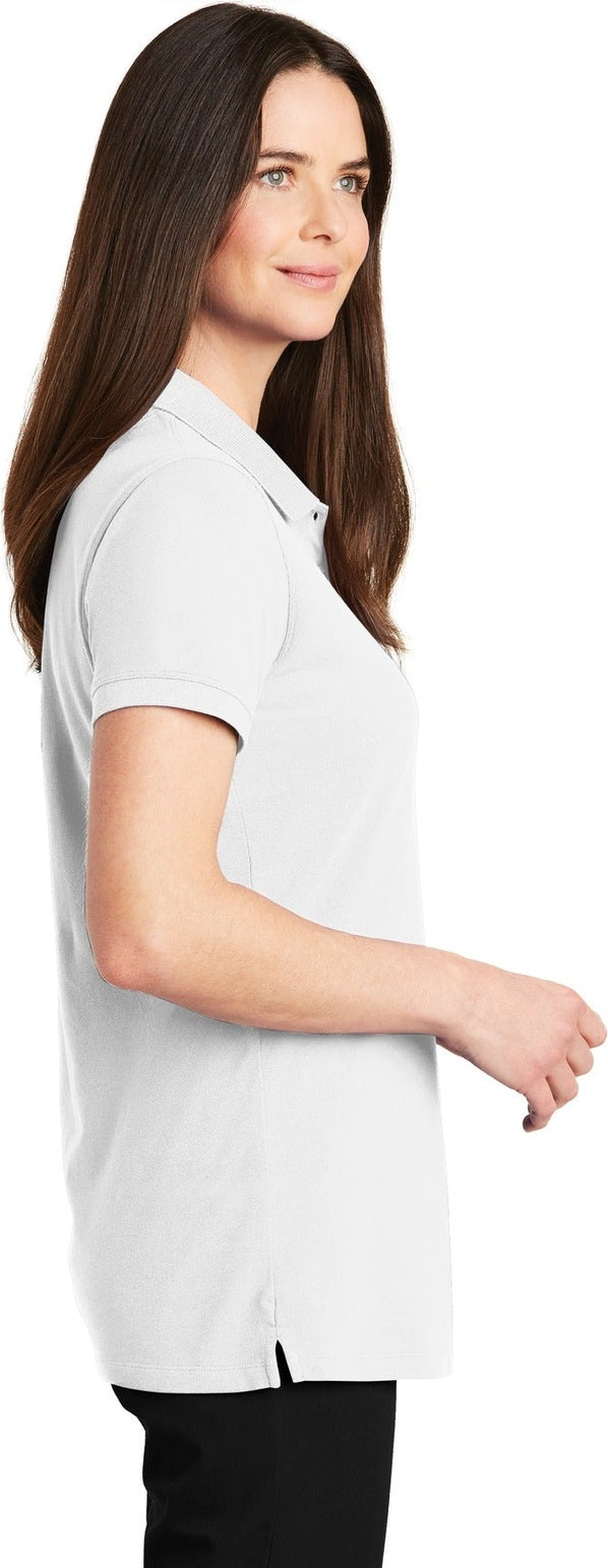 White Port Authority Women's EZCotton Polo. LK8000