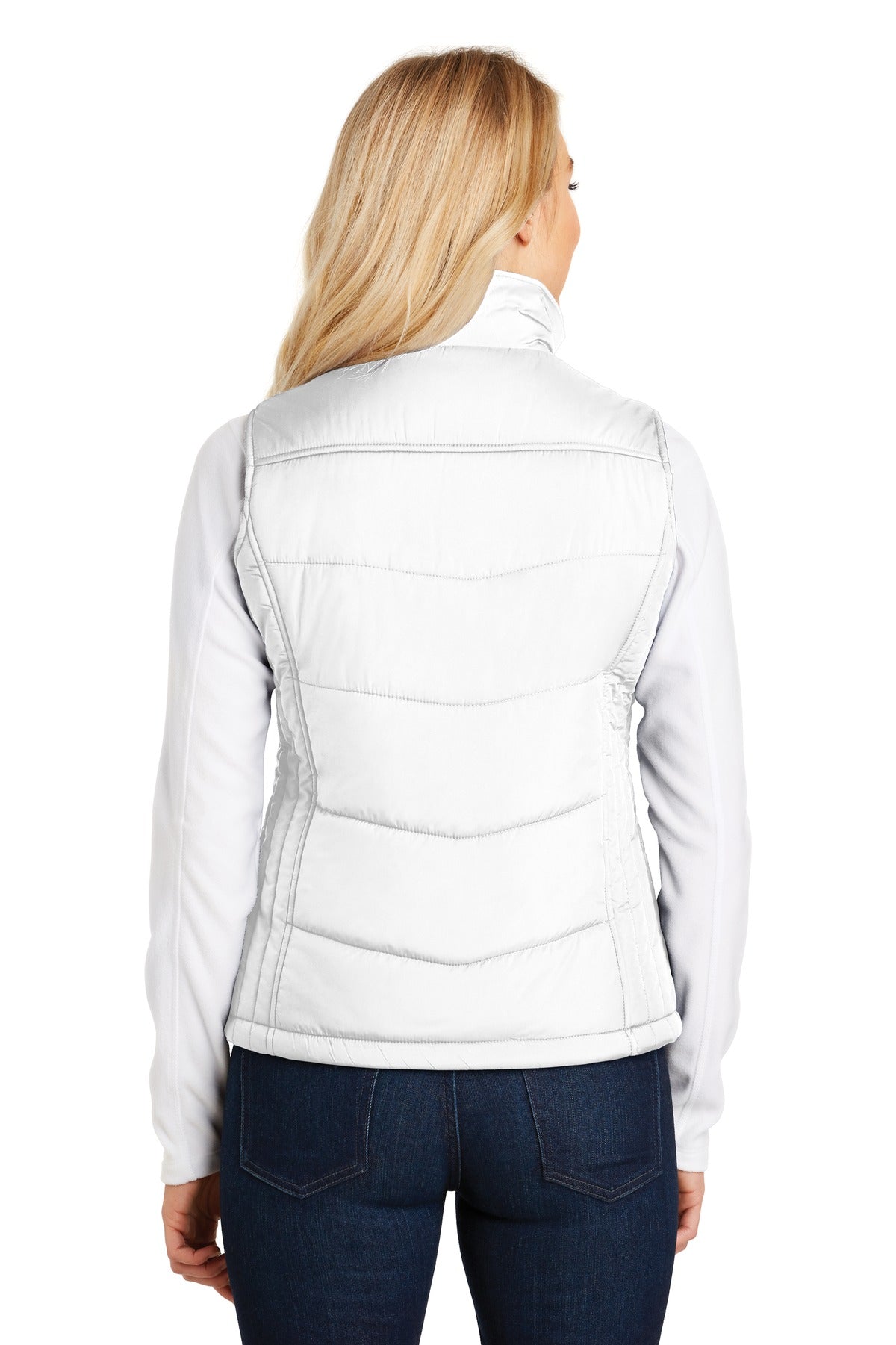 White Port Authority Women's Puffy Vest. L709