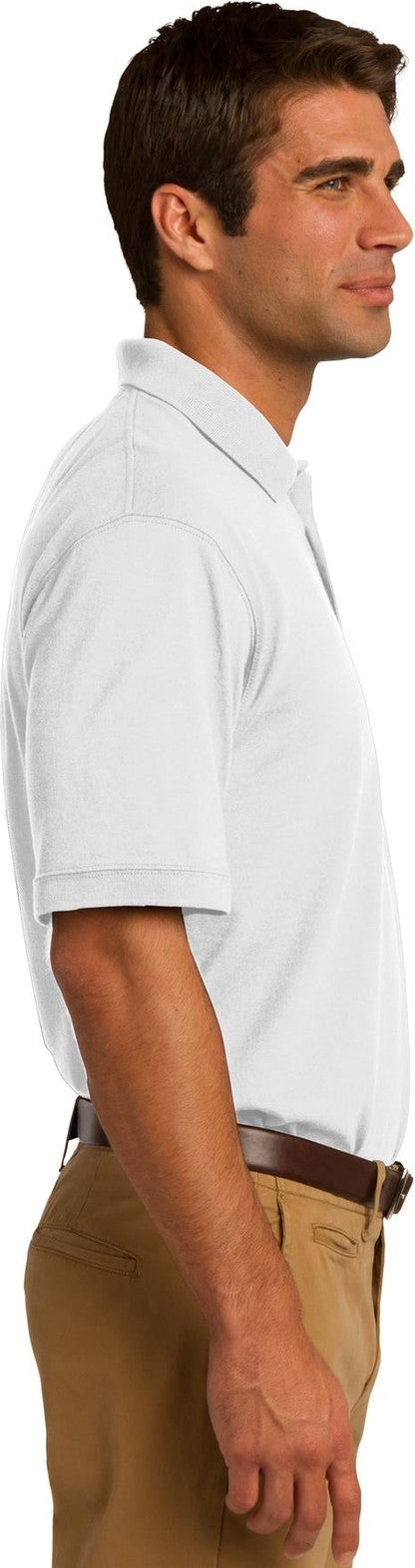 White Port & Co Core Blend Jersey Knit Pocket Polo. KP55P