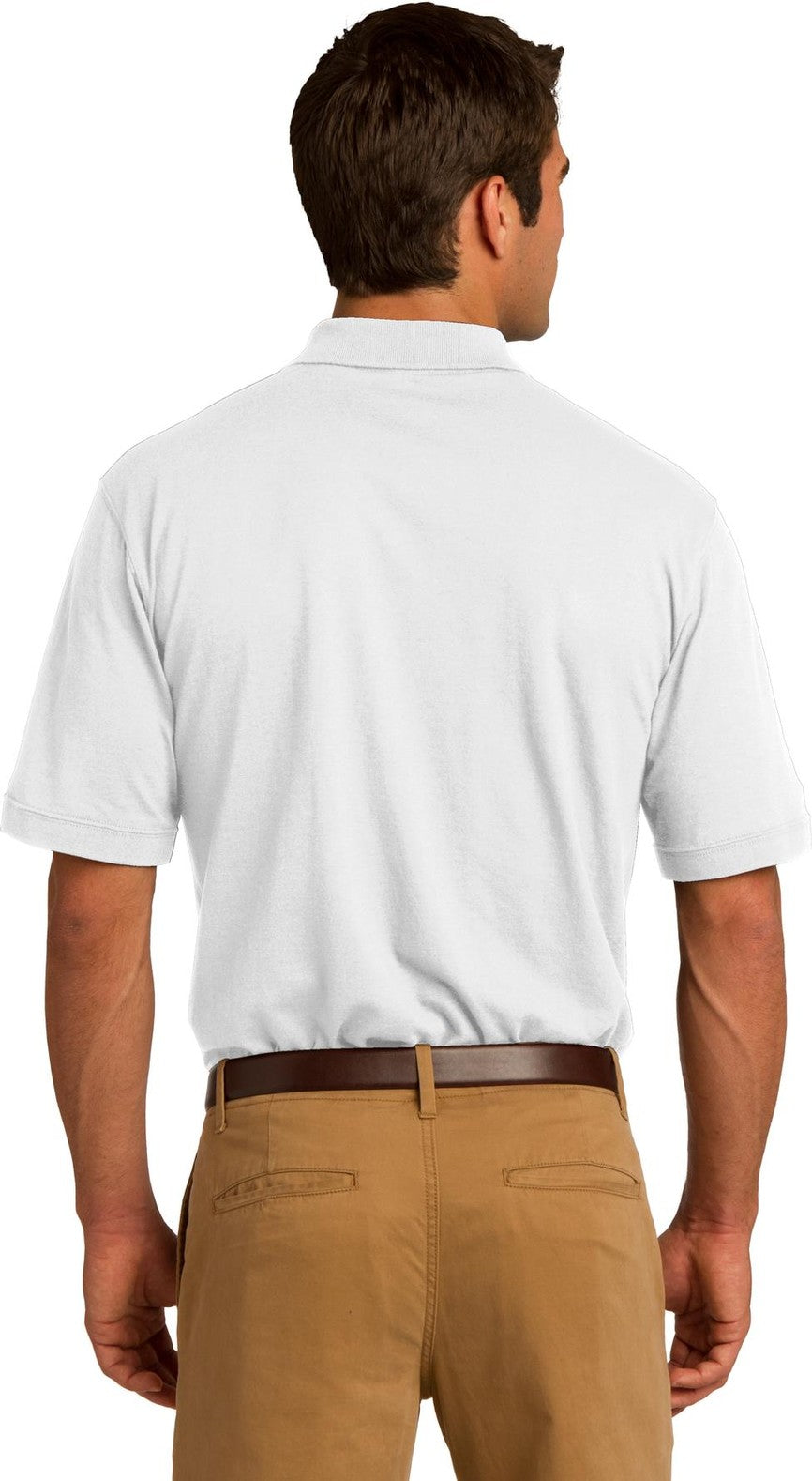 White Port & Co Core Blend Jersey Knit Pocket Polo. KP55P