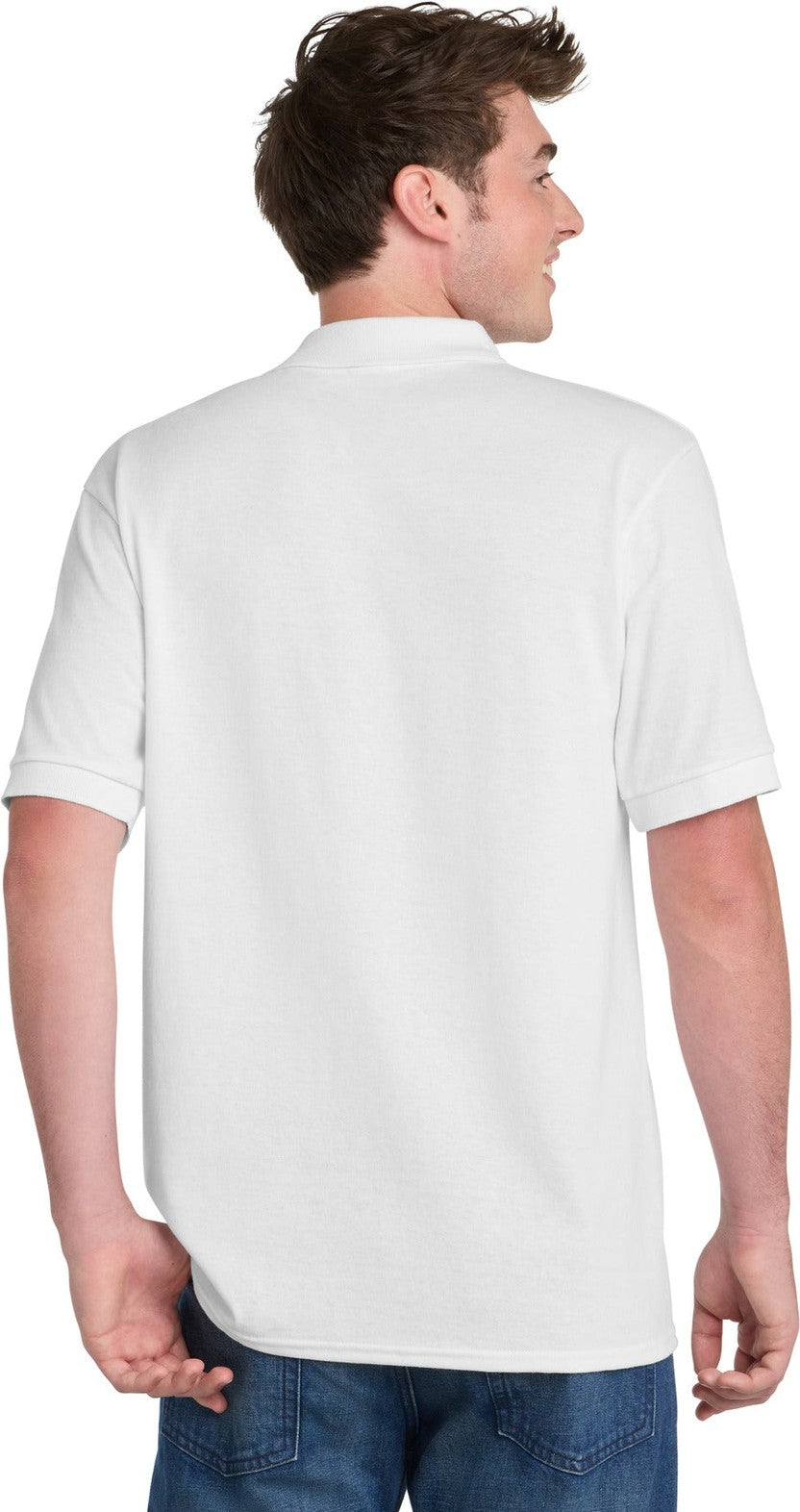 White Port & Co Core Blend Jersey Knit Polo. KP55