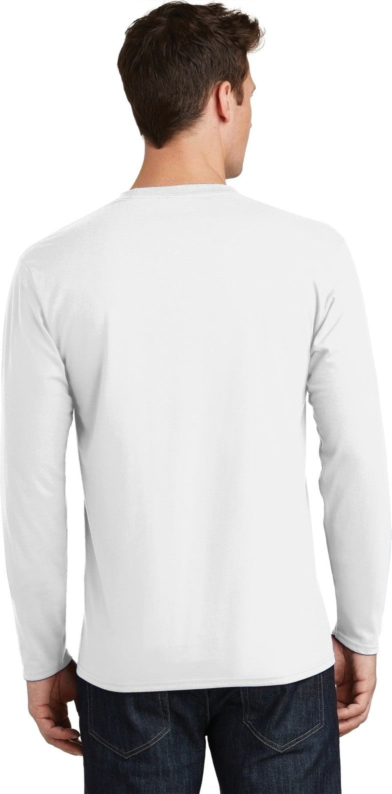 White Port & Co Long Sleeve Fan Favorite Tee. PC450LS