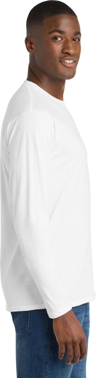 White Port & Co Long Sleeve Fan Favorite Tee. PC450LS
