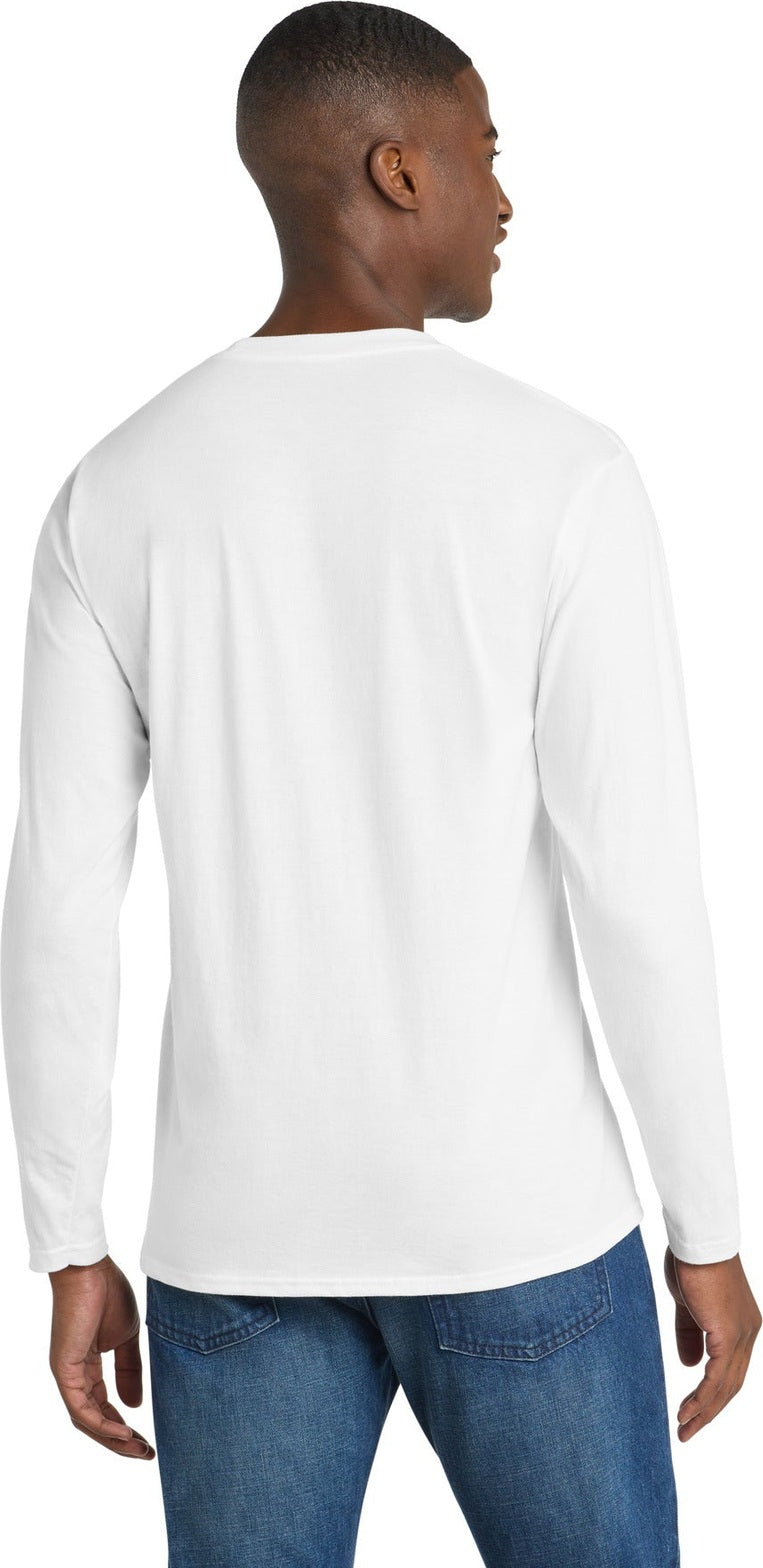 White Port & Co Long Sleeve Fan Favorite Tee. PC450LS