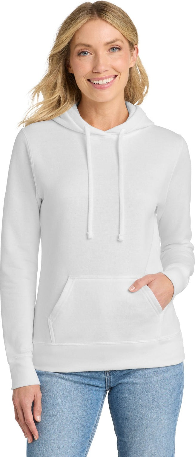 White Port & Co Women's Core Fleece Pullover Hooded Sweatshirt LPC78H