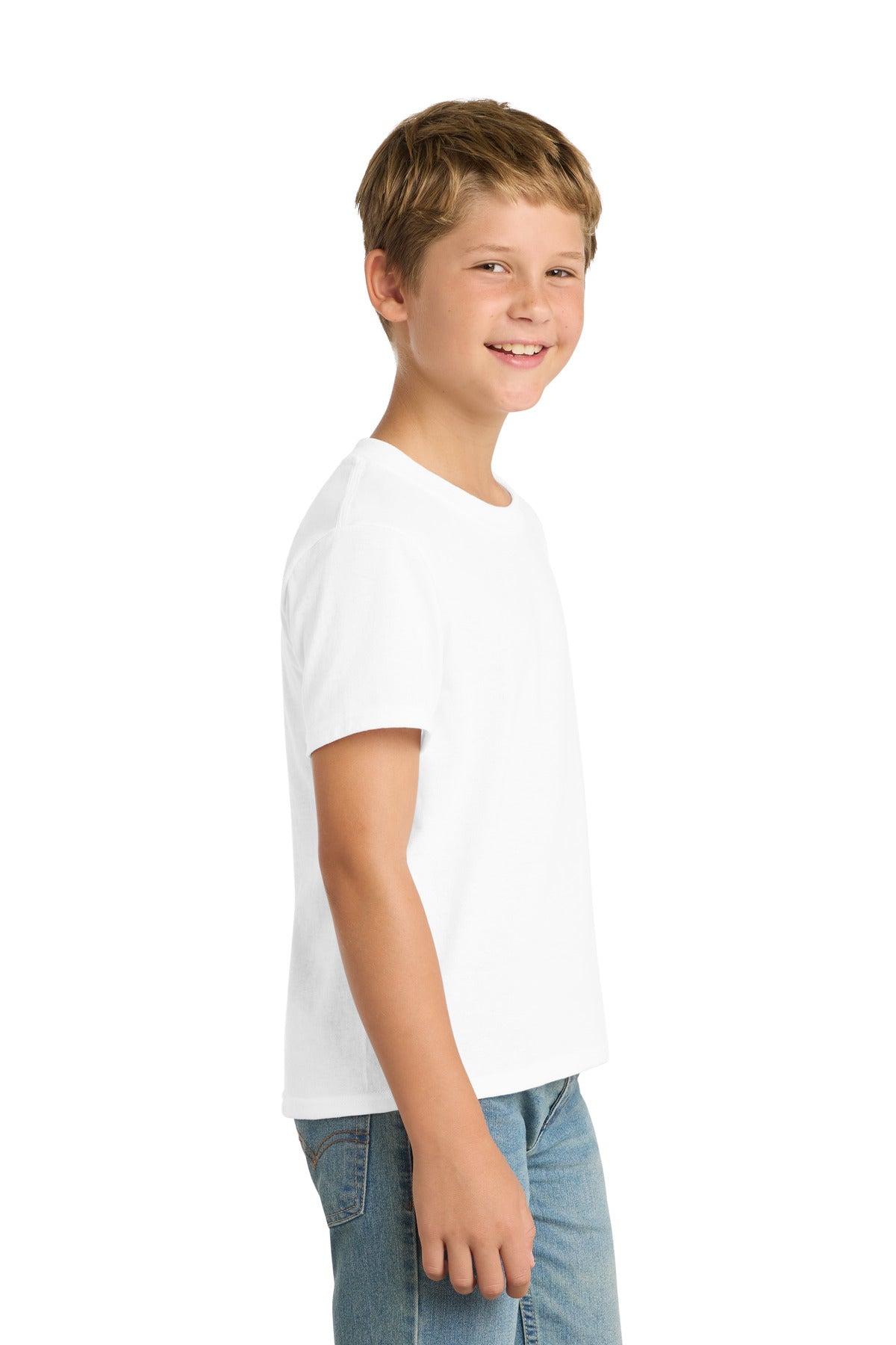 White Port & Co Youth Core Blend Tee. PC55Y