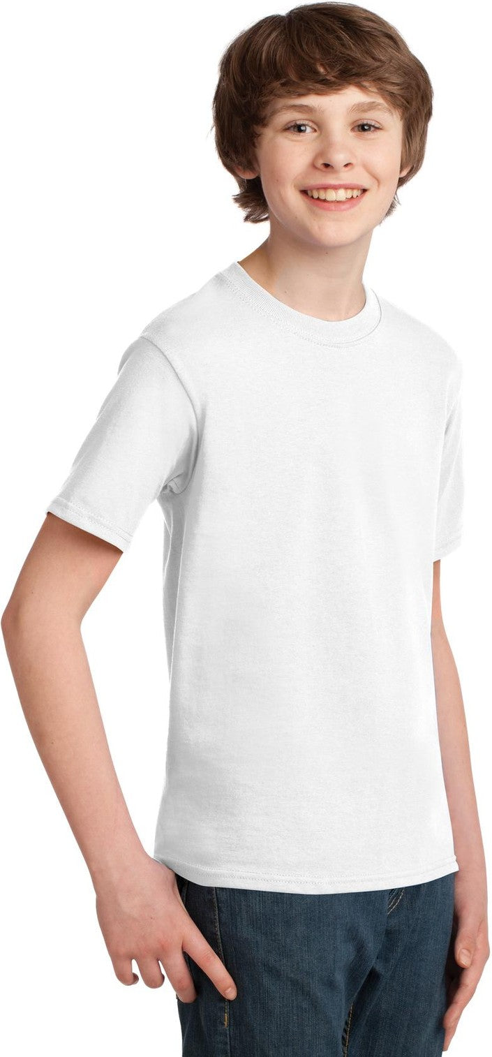 White Port & Co Youth Essential Tee. PC61Y