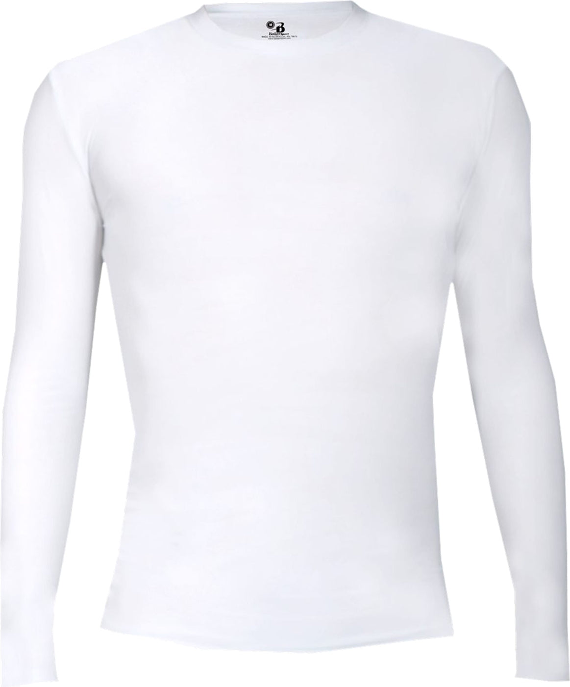 WHITE PRO COMPRESSION L/S CREW