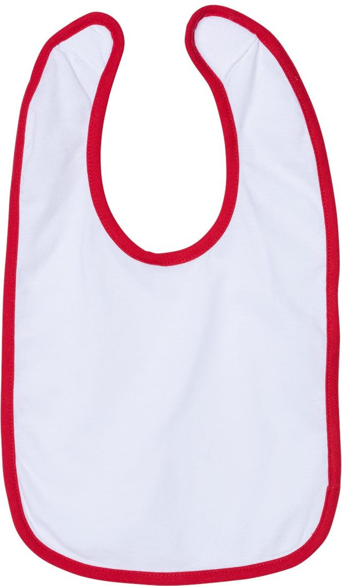 White/ Red Infant Contrast Trim Premium Jersey Bib - 1004
