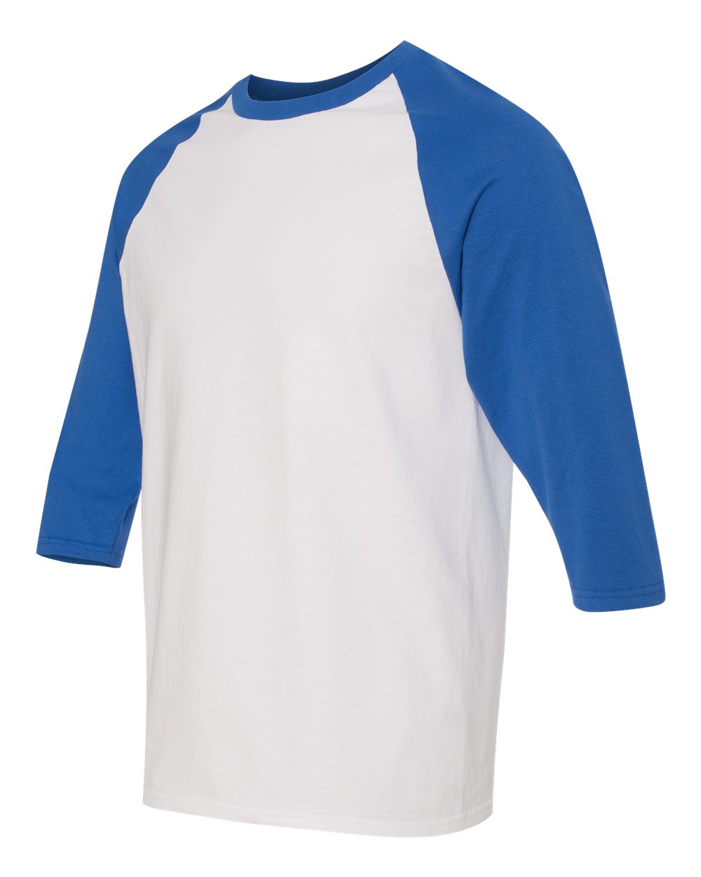 White/ Royal Heavy Cotton™ Raglan Three-Quarter Sleeve T-Shirt - 5700