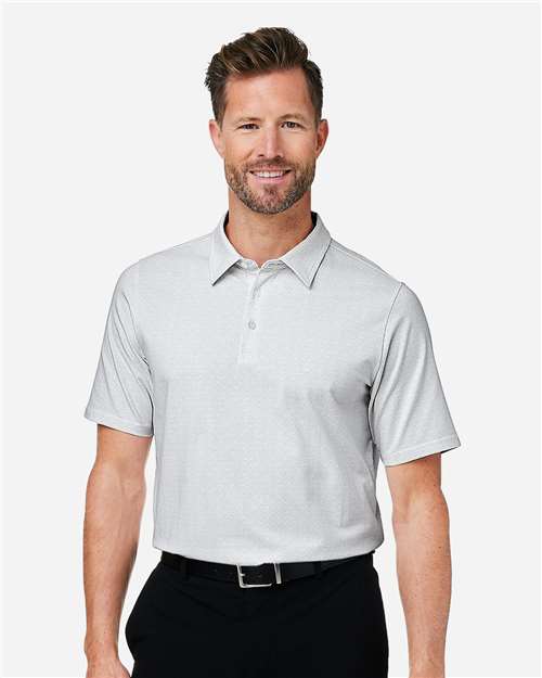 White/ Silver Men&#39;s Crownlux Performance® Geo Polo - DG101