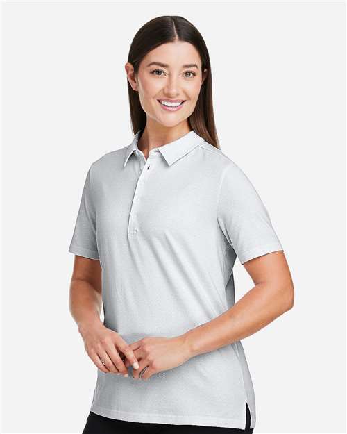 White/ Silver Women&#39;s Crownlux Performance® Geo Polo - DG101W
