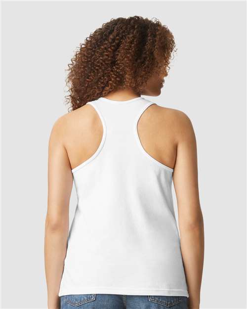 White Softstyle® Women’s CVC Racerback Tank Top - 64220LCVC
