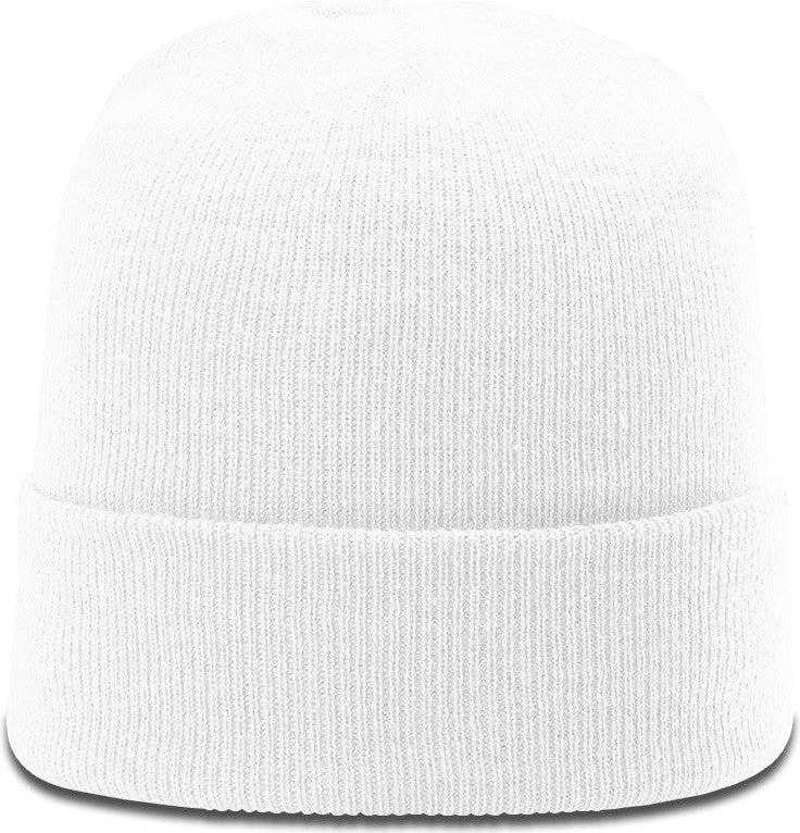 White Solid Beanie with Cuff