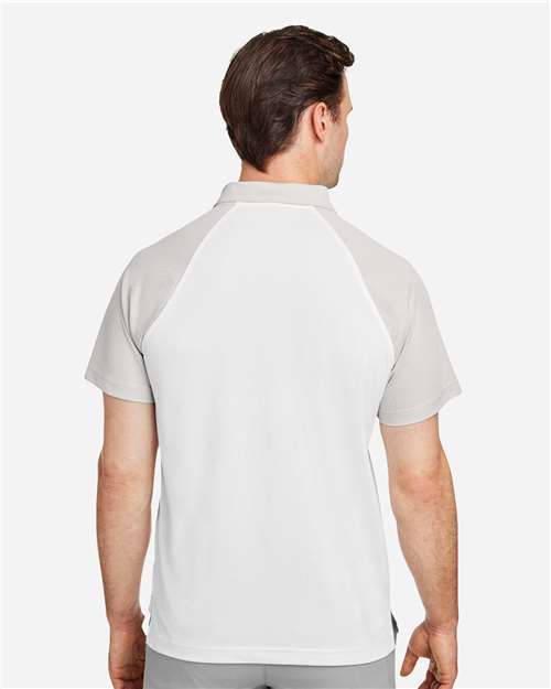 White/ Sport Silver Men&#39;s Command Snag-Protection Colorblock Polo - TT21C