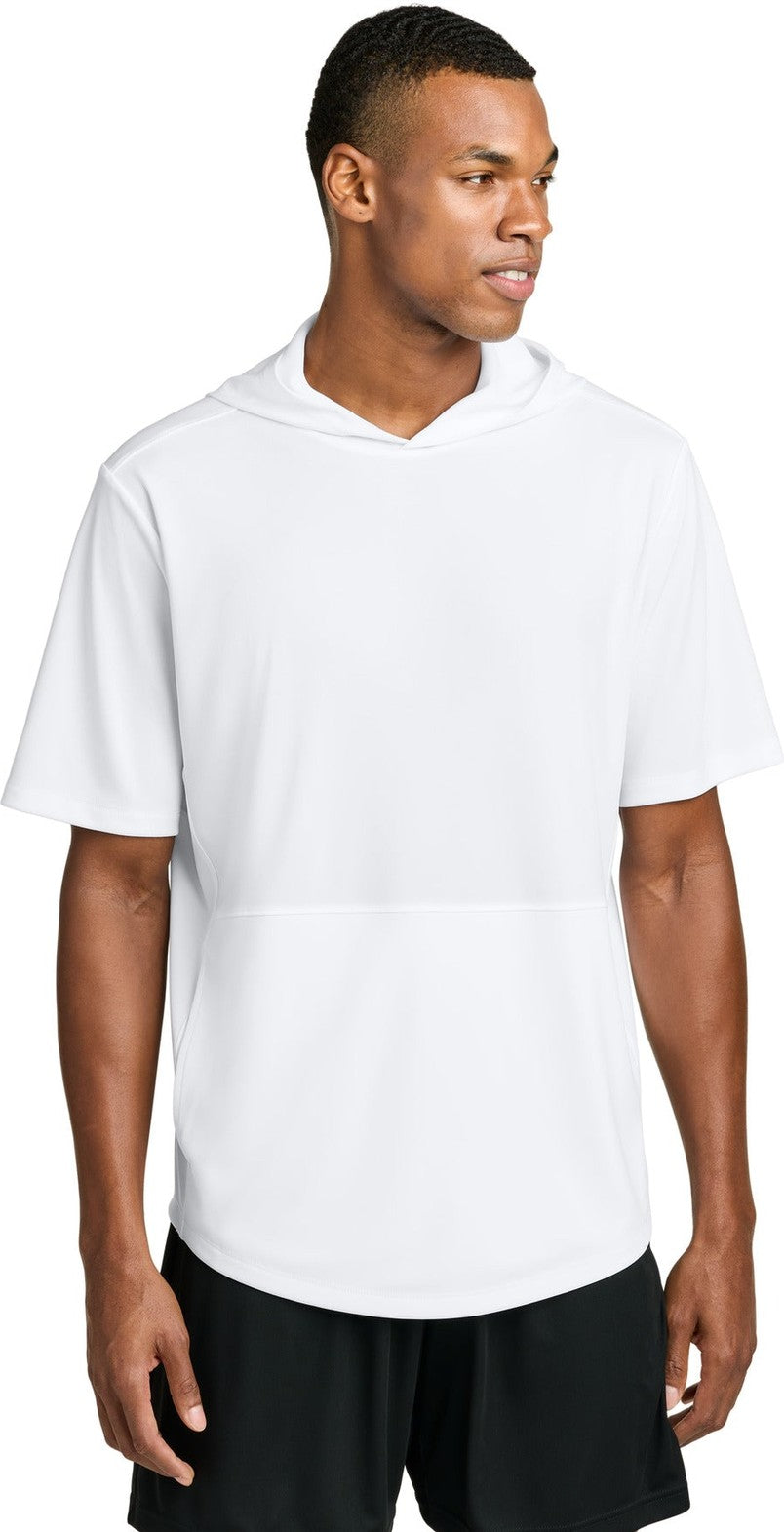 White Sport-Tek Club Short Sleeve Hoodie ST445