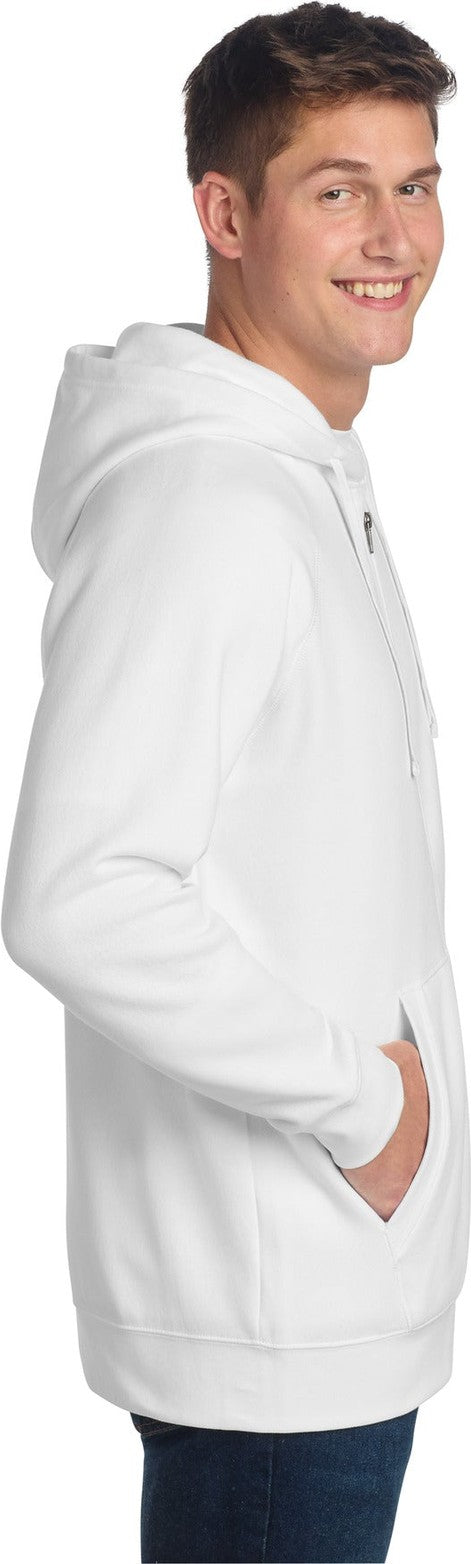 White Sport-Tek Drive Fleece Hooded Full-Zip STF201