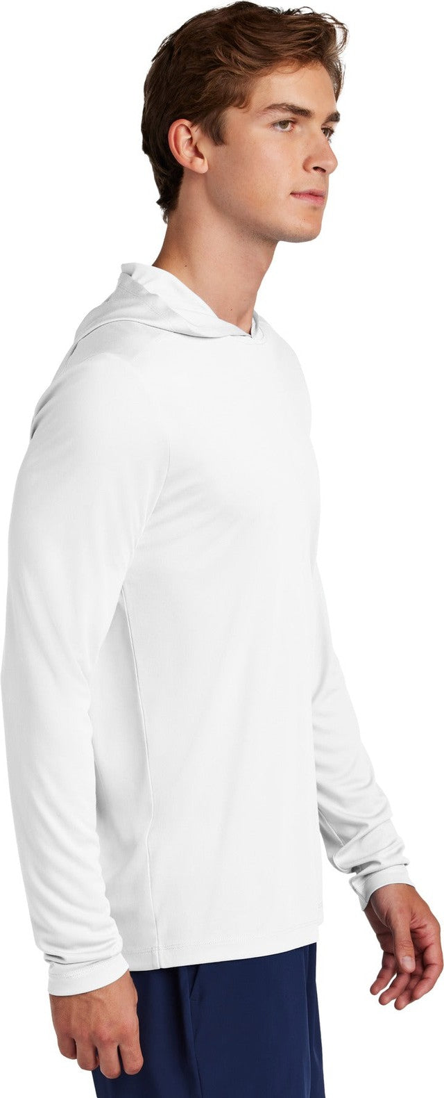 White Sport-Tek Posi-UV Pro Long Sleeve Hoodie ST420LSH