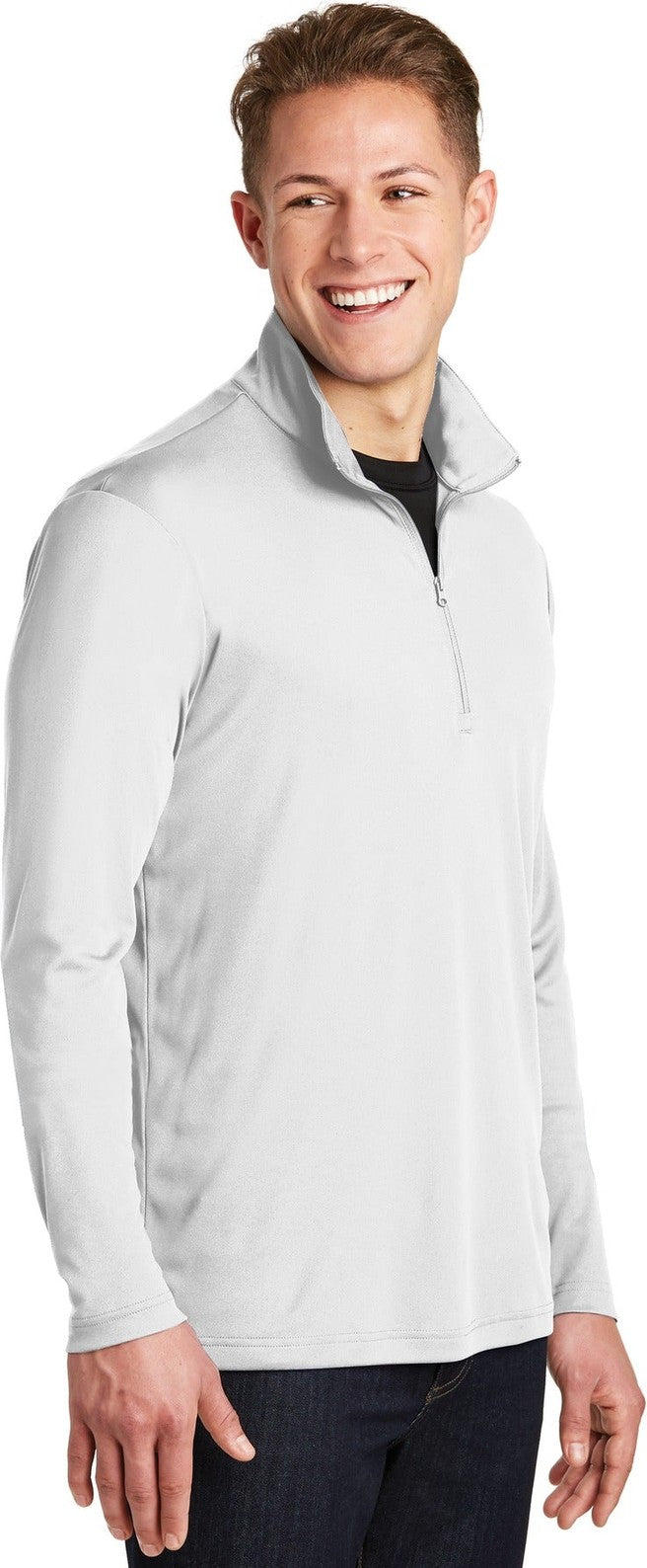White Sport-Tek PosiCharge Competitor 1/4-Zip Pullover. ST357