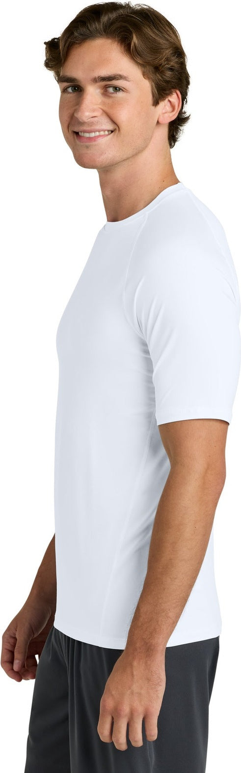 White Sport-Tek PosiCharge Compression 1/2-Sleeve Tee ST120