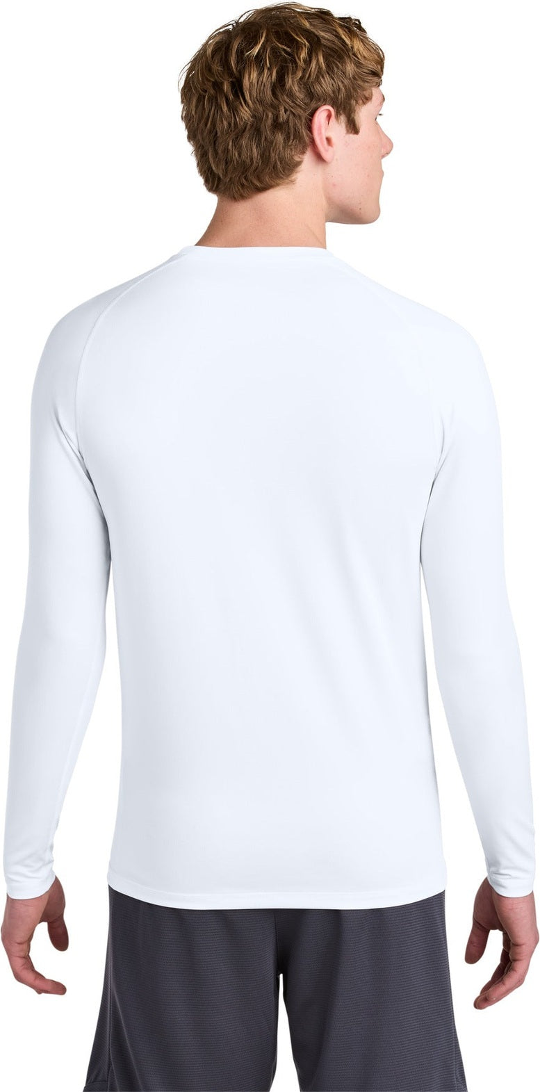 White Sport-Tek PosiCharge Compression Long Sleeve Tee ST120LS