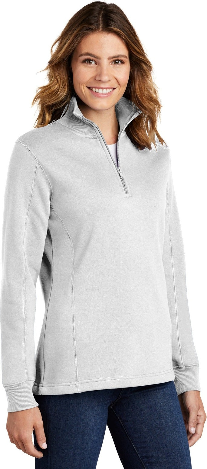 White Sport-Tek Women's 1/4-Zip Sweatshirt. LST253