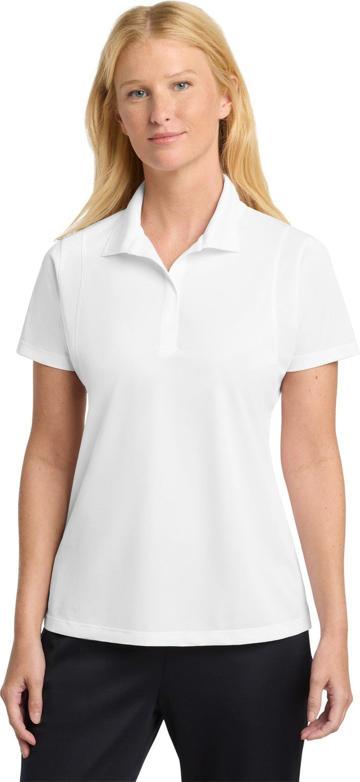 White Sport-Tek Women's Micropique Sport-Wick Polo. LST650