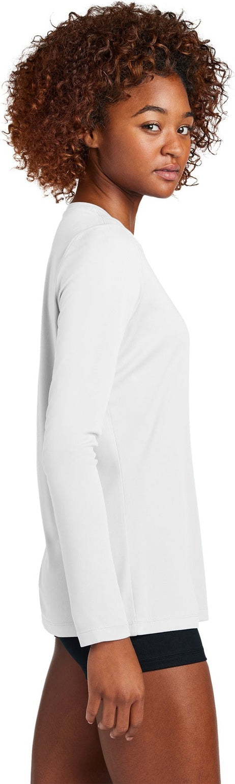 White Sport-Tek Women's Posi-UV Pro Long Sleeve LST420LS