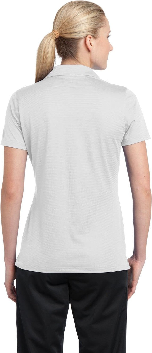 White Sport-Tek Women's PosiCharge Active Textured Polo. LST690