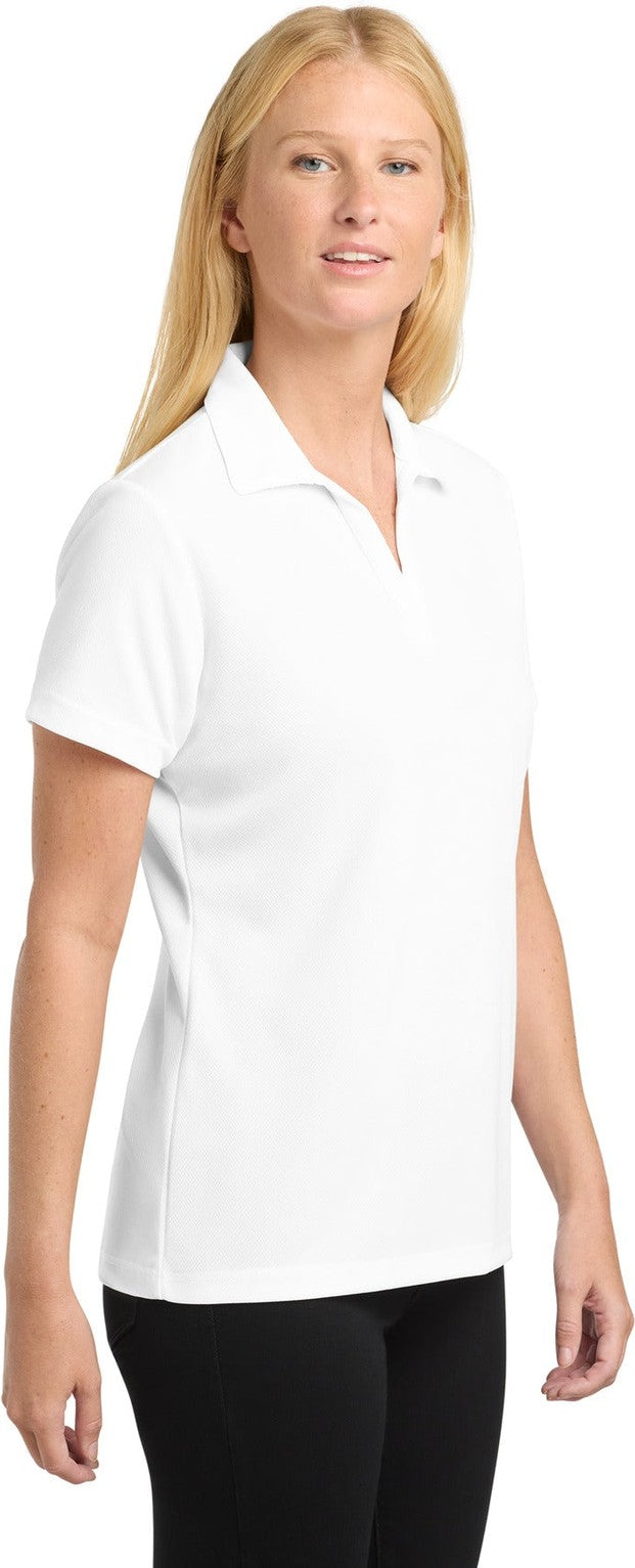 White Sport-Tek Women's PosiCharge RacerMesh Polo. LST640