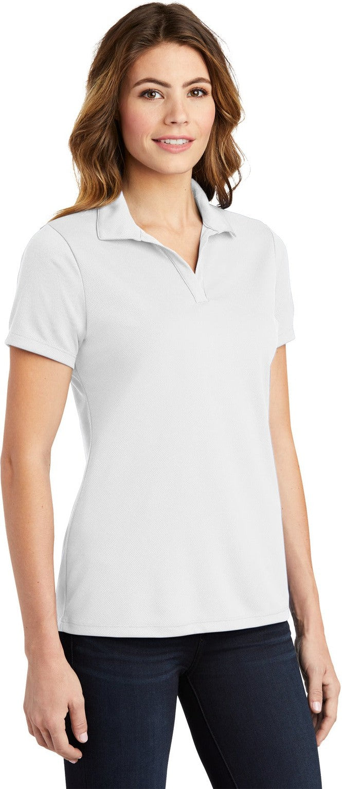 White Sport-Tek Women's PosiCharge RacerMesh Polo. LST640