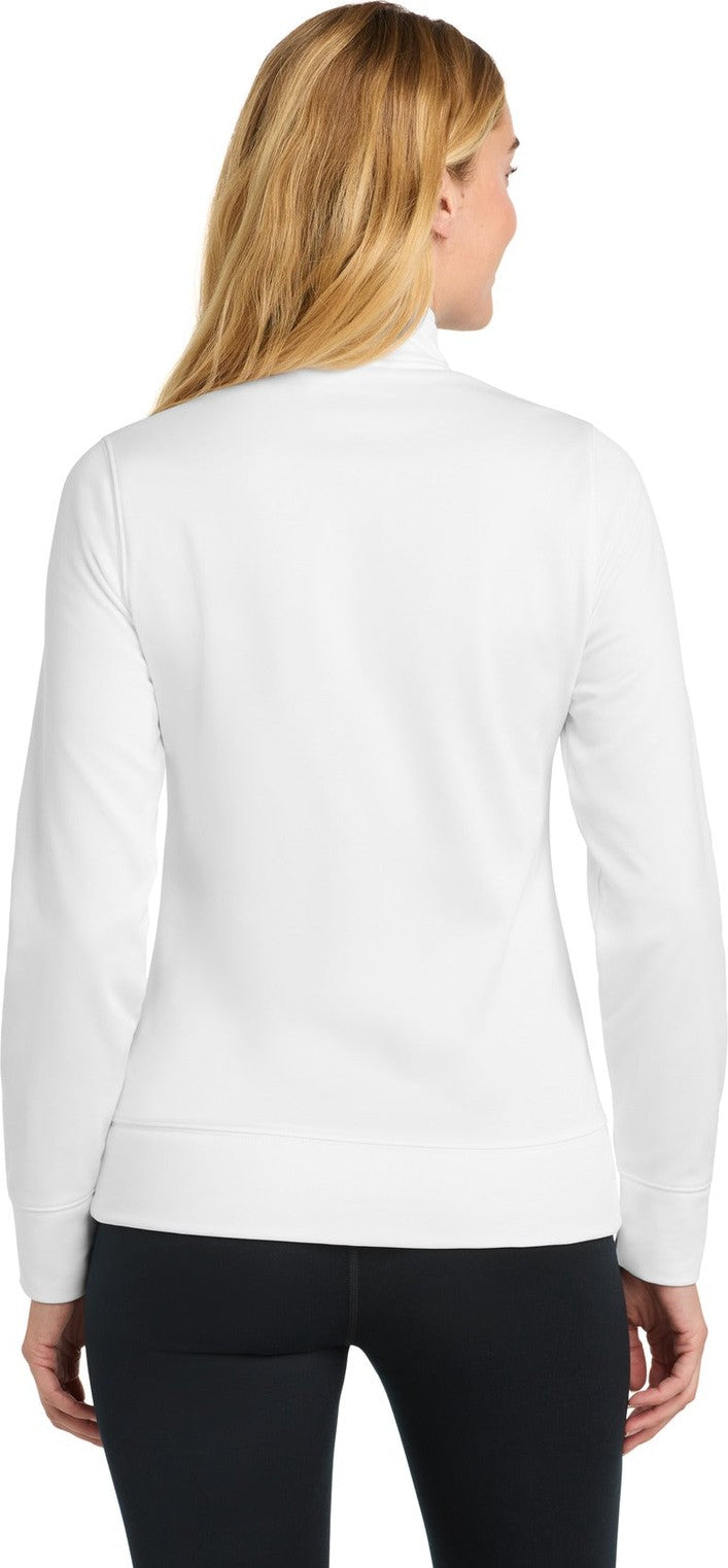 White Sport-Tek Women's Sport-Wick Fleece Full-Zip Jacket. LST241