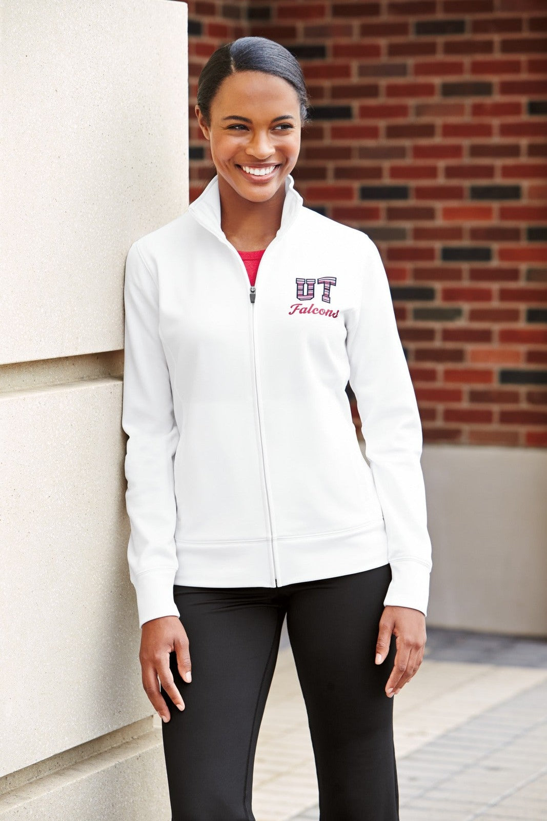 White Sport-Tek Women's Sport-Wick Fleece Full-Zip Jacket. LST241