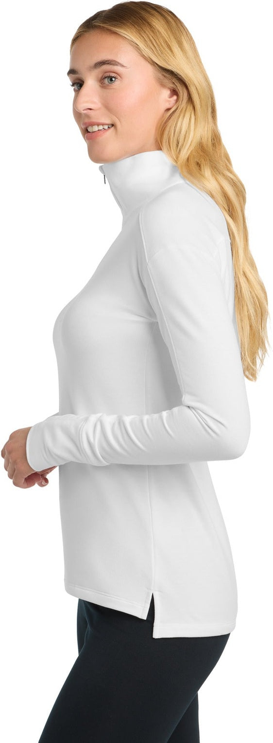 White Sport-Tek Women's Sport-Wick Flex Fleece 1/4-Zip. LST561
