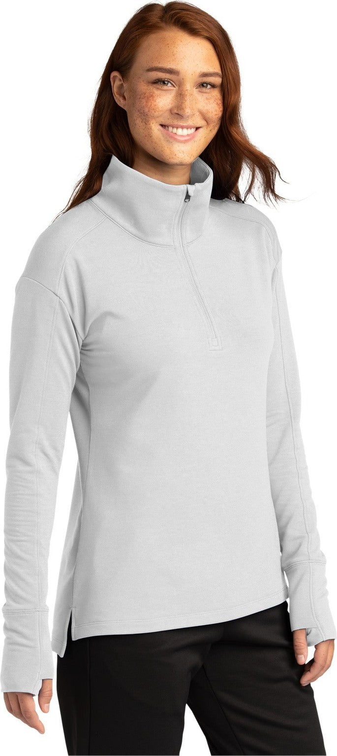 White Sport-Tek Women's Sport-Wick Flex Fleece 1/4-Zip. LST561