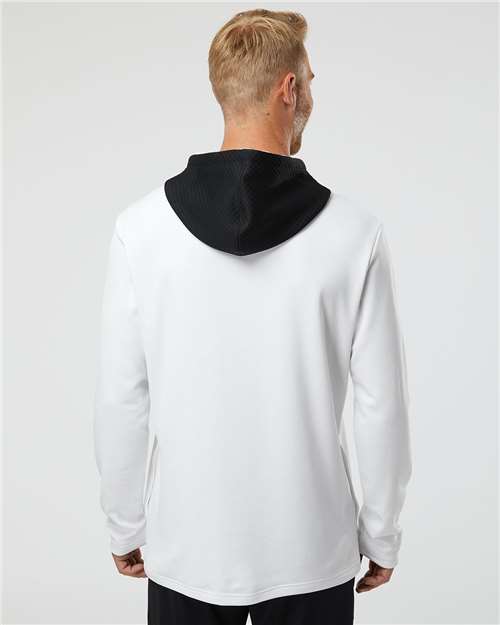 White Textured Mixed Media Hooded Sweatshirt - A530