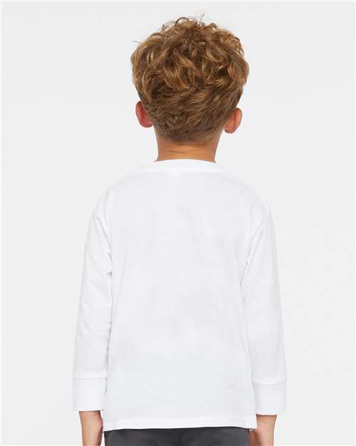 White Toddler Fine Jersey Long Sleeve Tee - 3302
