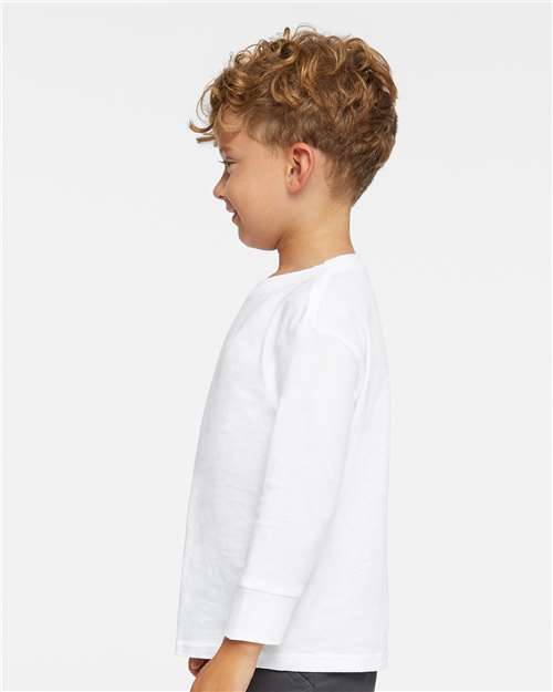 White Toddler Fine Jersey Long Sleeve Tee - 3302