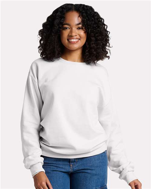 White Ultimate CVC Crewneck Sweatshirt - IC48MR